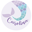 Tarjetitas redondas Sirena 20u Pers